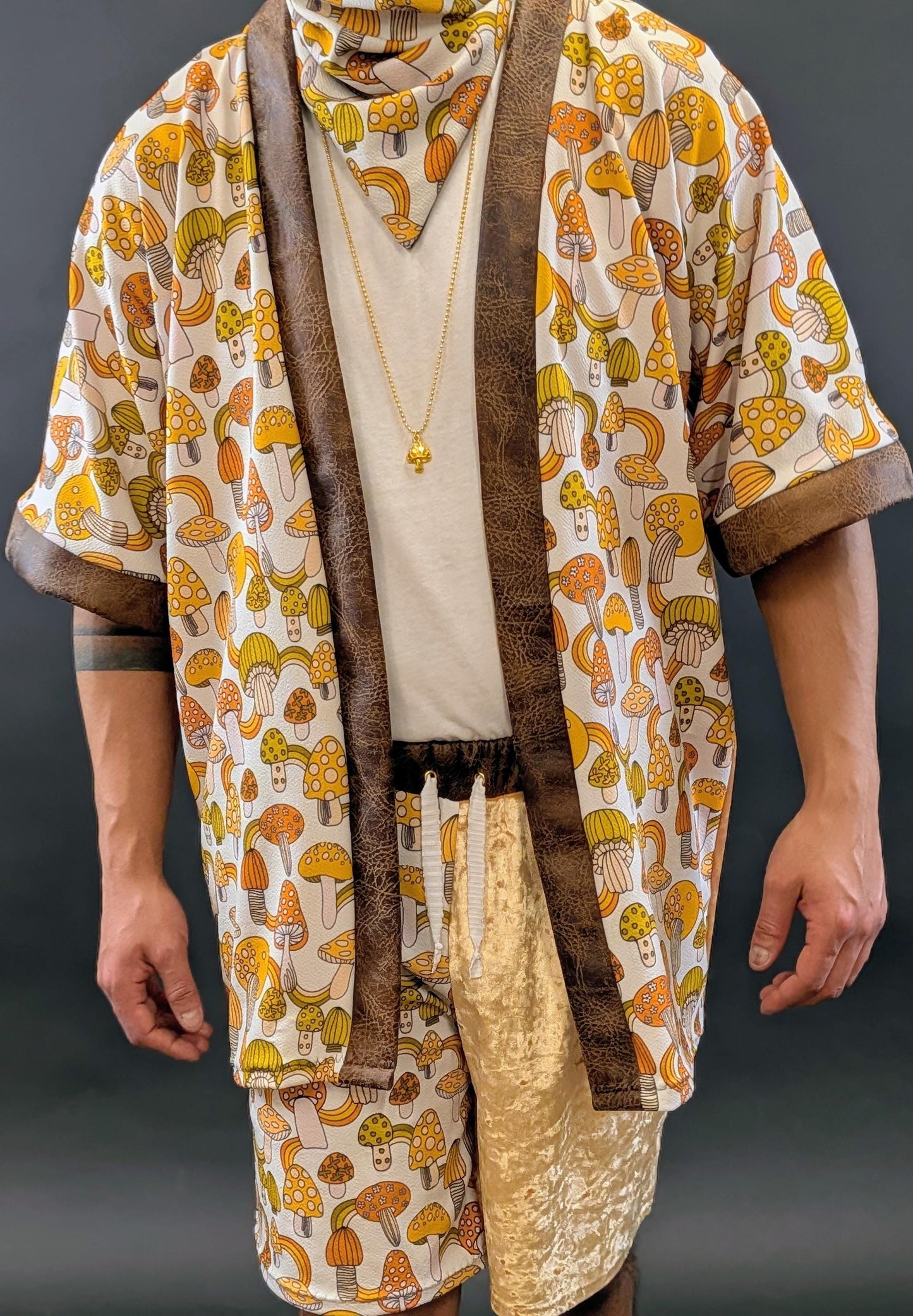 Retro Mushroom Kimono & Short Set