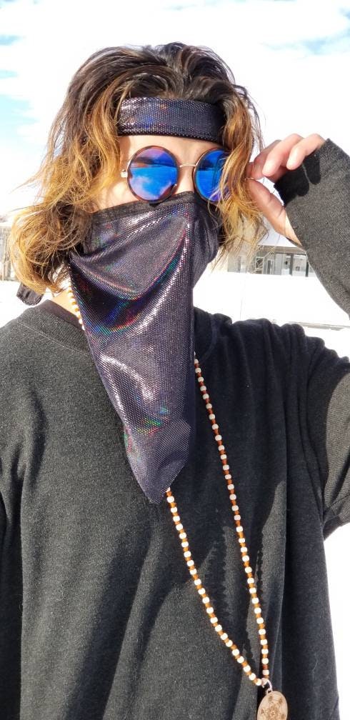 Iridescent Rave Headband: Holographic Festival Hair Wrap