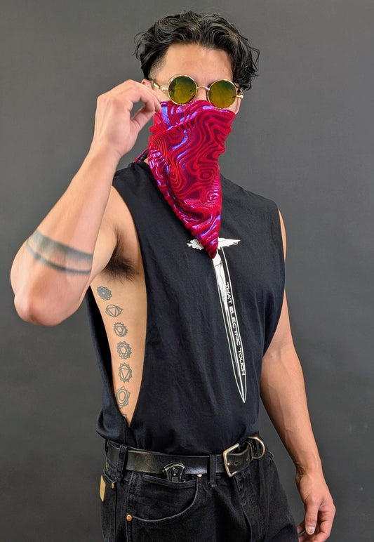Red Holographic Swirl Bandana