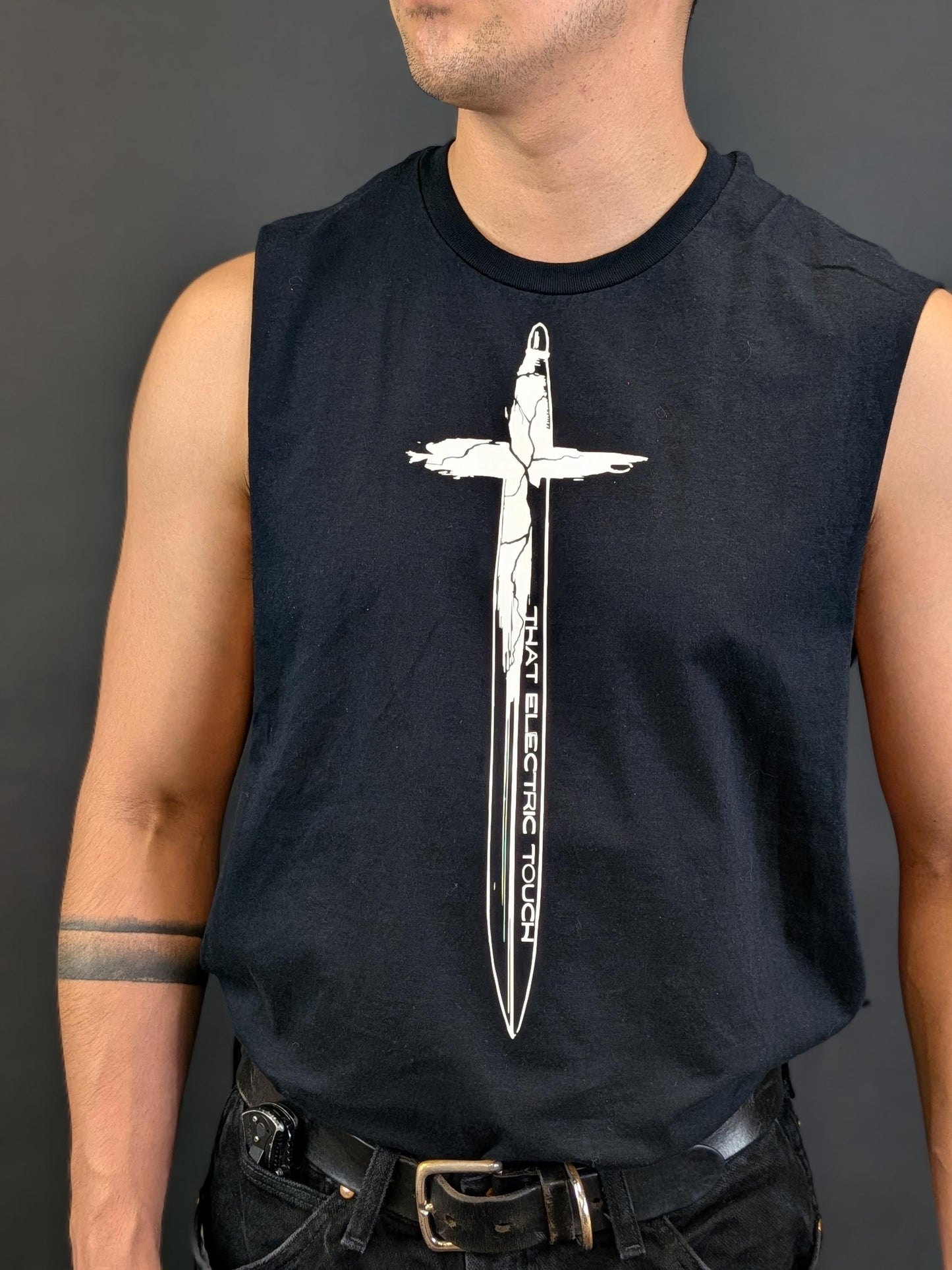 Reflective Cross Handle Sword Cut Off