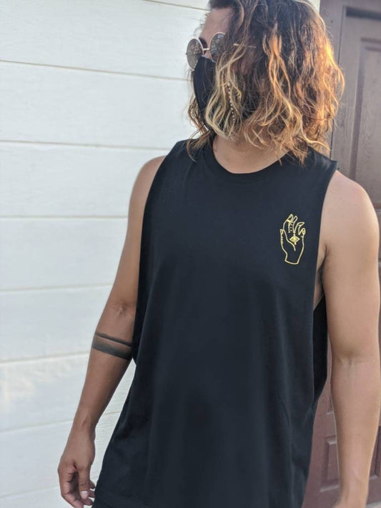 Moon Phase Graphic Cut Off Shirt