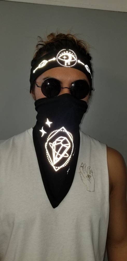 Reflective Dripping Eye Headband: Psychedelic Rave Festival Accessory