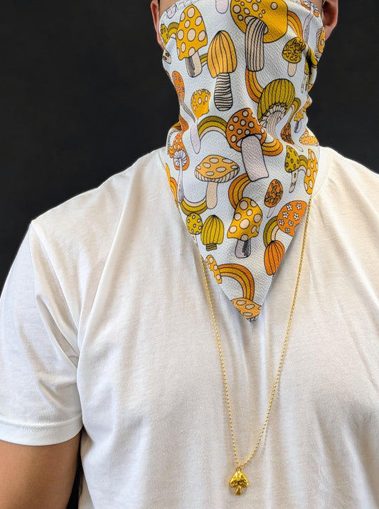 Brass Mushroom Pendant Necklace: Ball Chain