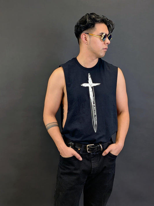 Reflective Cross Handle Sword Cut Off