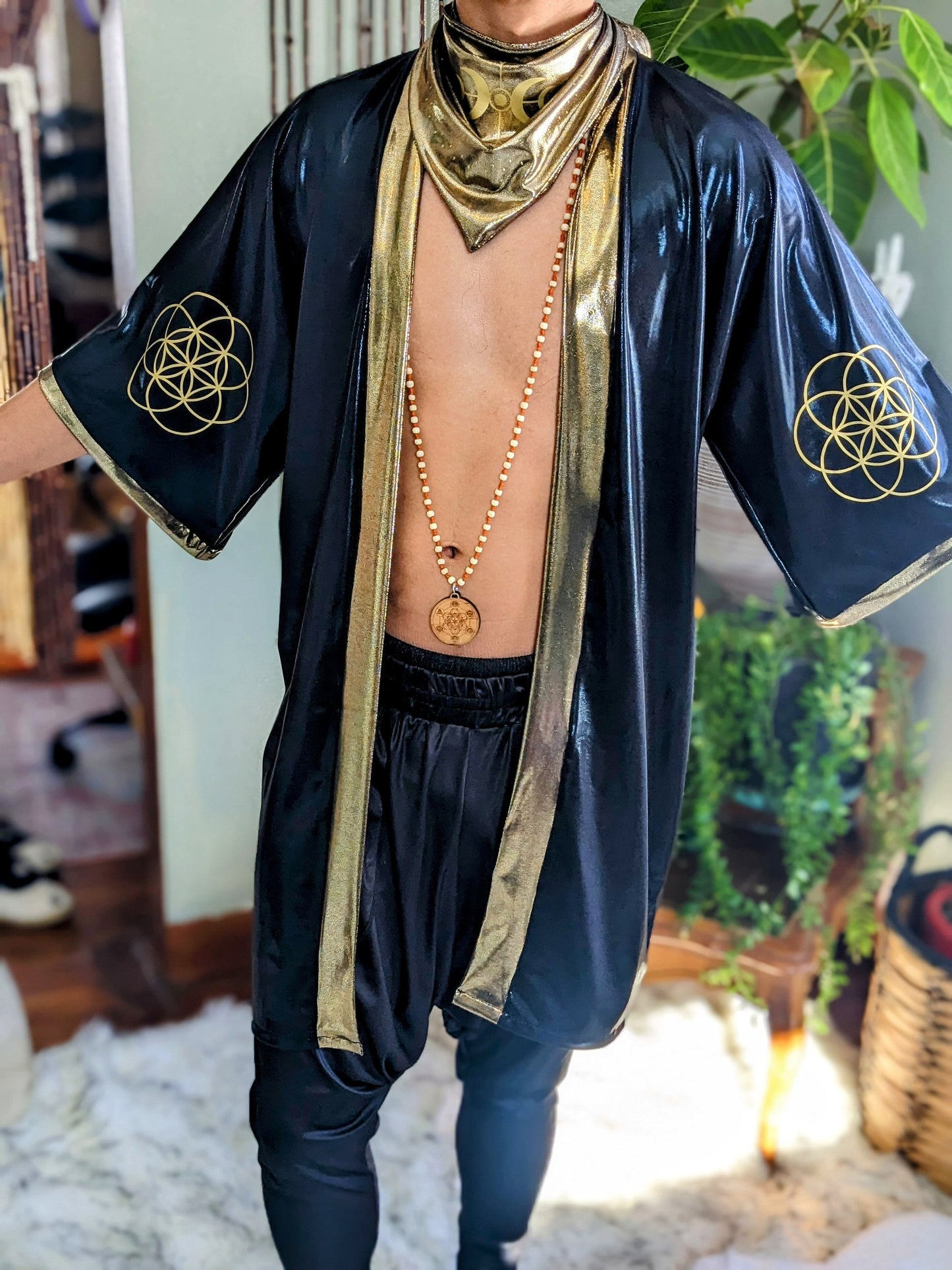Yin Yang Festival Kimono: Sacred Geometry Cloak