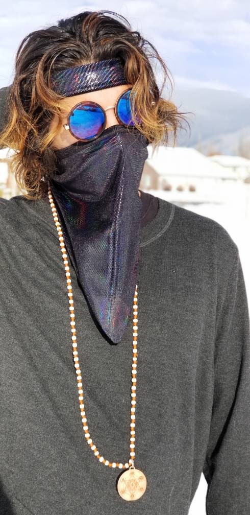 Black Iridescent Bandana