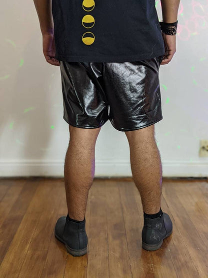 Faux Leather Men's Shorts