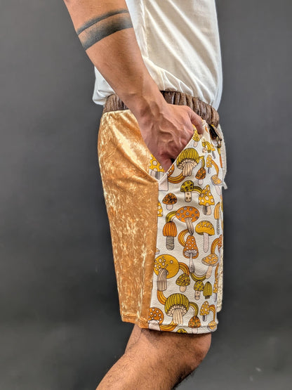 Retro Mushroom Velvet Shorts