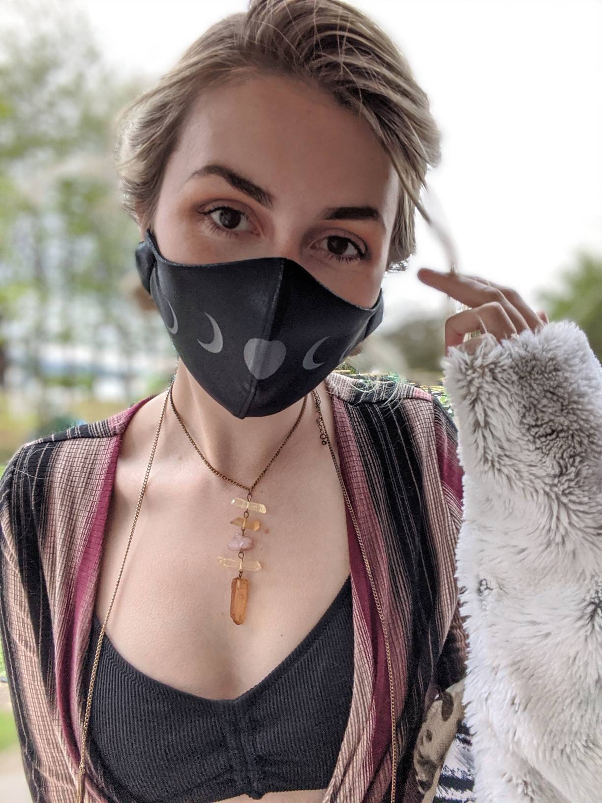 Reflective Moon Phases Face Mask