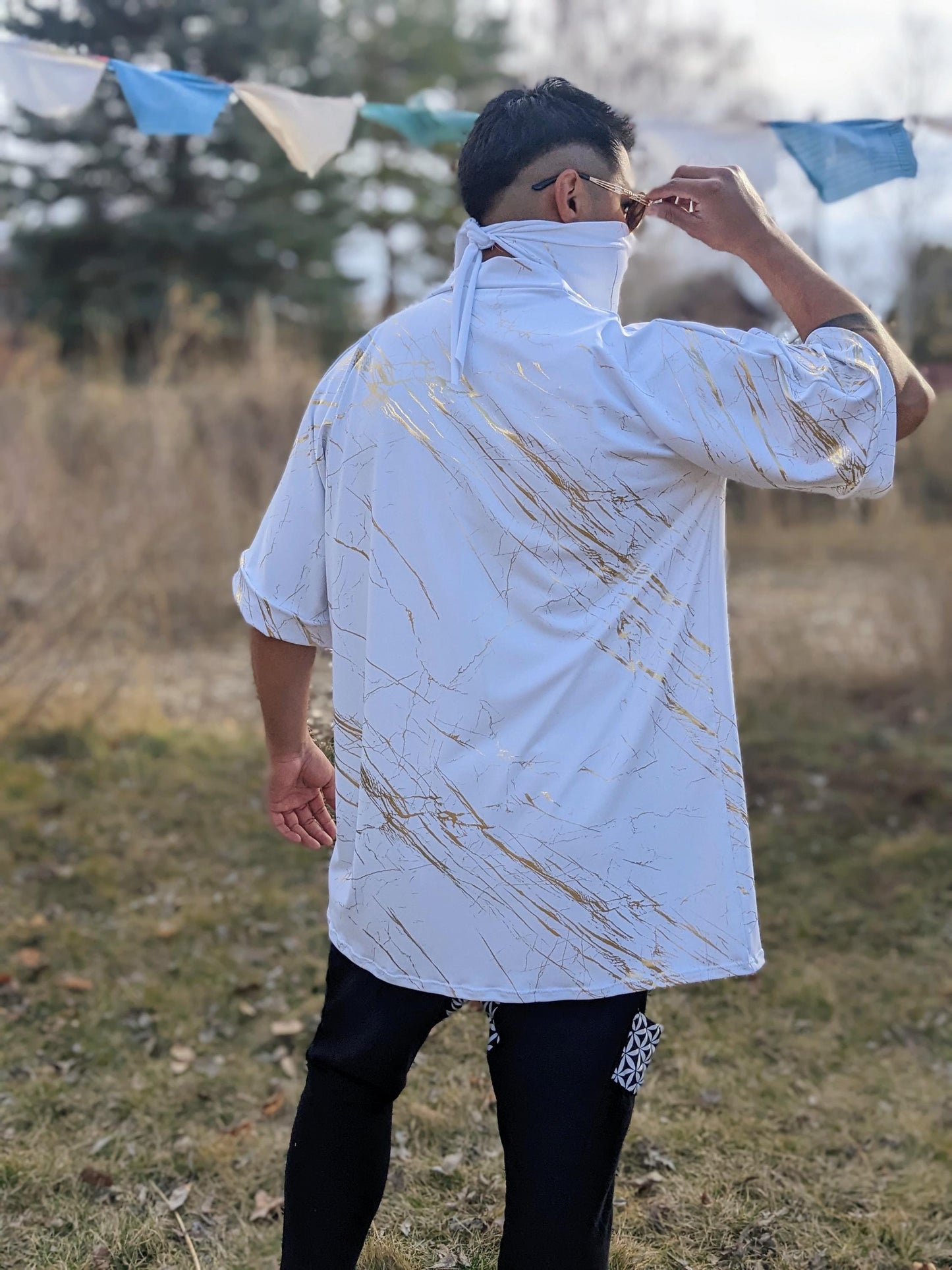 Gold Quartz Marble Kimono