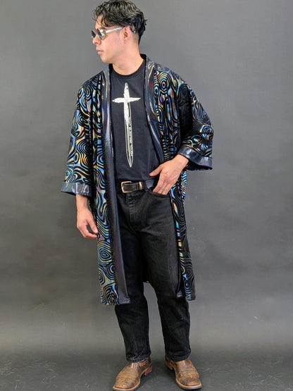 Holographic Velvet Mid Length Kimono