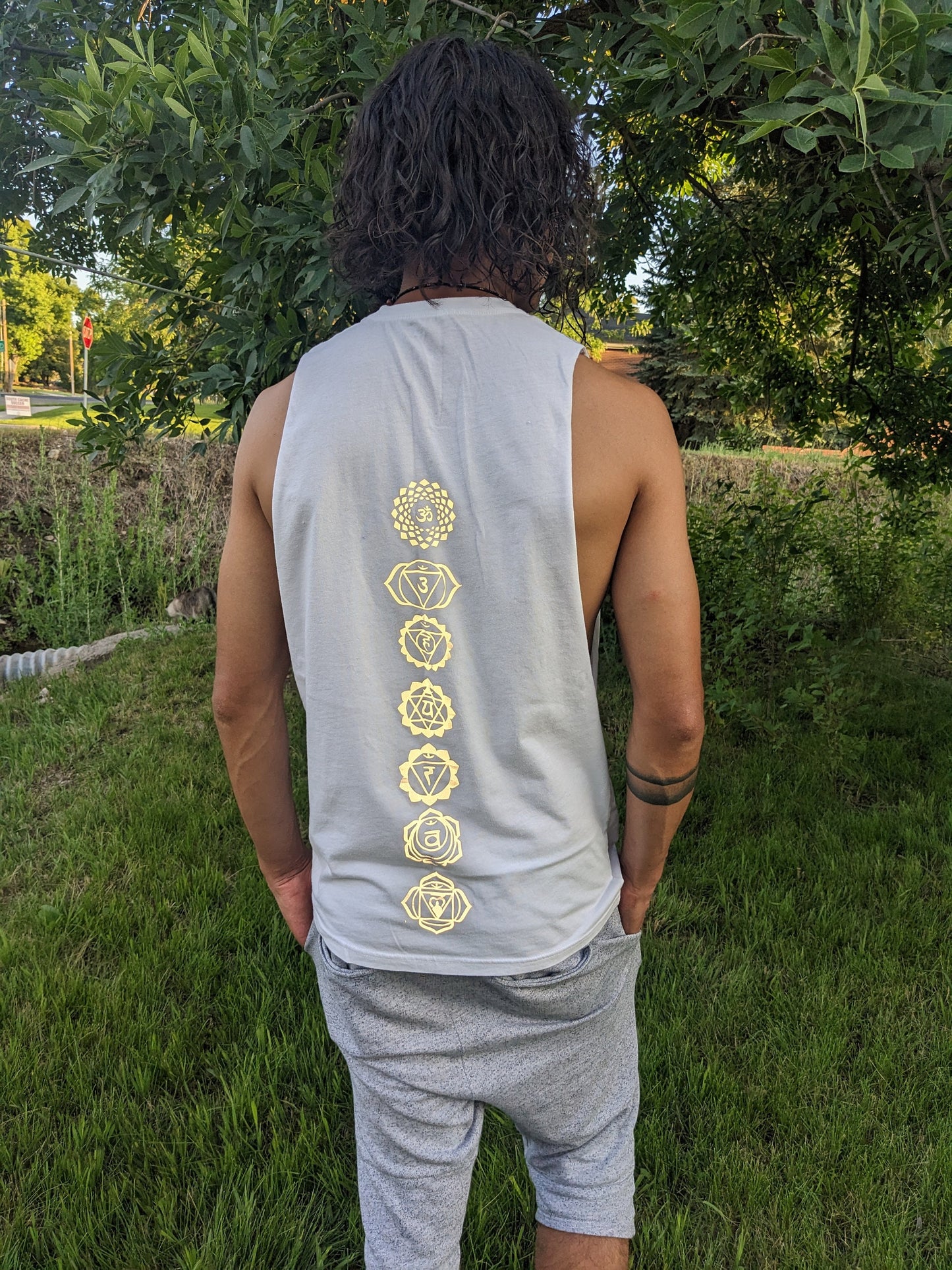 Reflective Chakra Cut Off Shirt