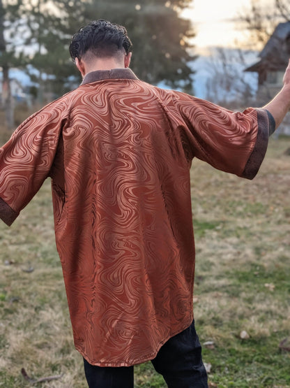 Copper Psychedelic Kimono Jacket