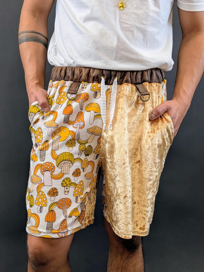 Retro Mushroom Velvet Shorts