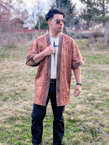 Copper Psychedelic Kimono Jacket