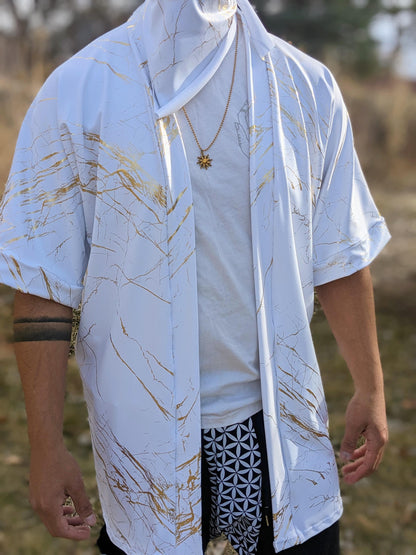 Gold Quartz Marble Kimono