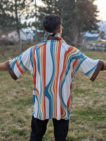 Retro Rainbow Stripe  Kimono