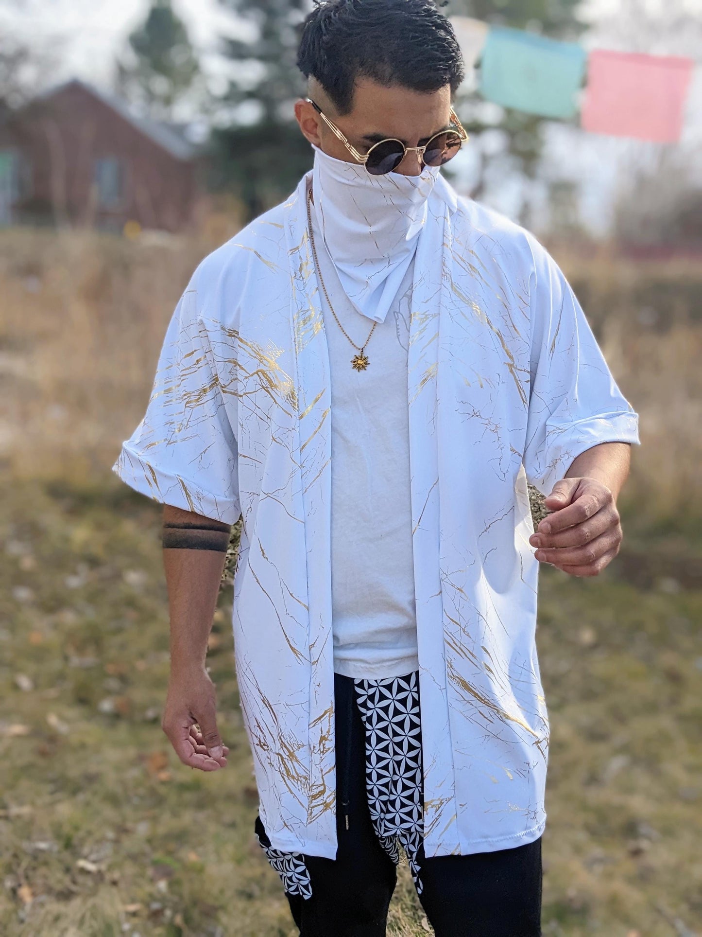 Gold Quartz Marble Kimono