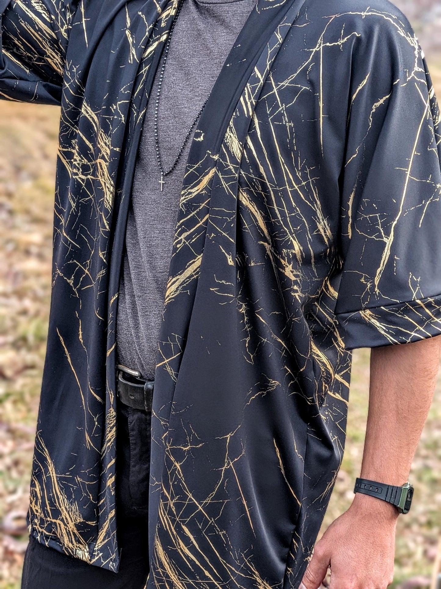 Black Quartz Marble Kimono: