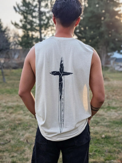 Cross Handle Sword Graphic Shirt Festival Top: That Electric Touch Muscle Tank