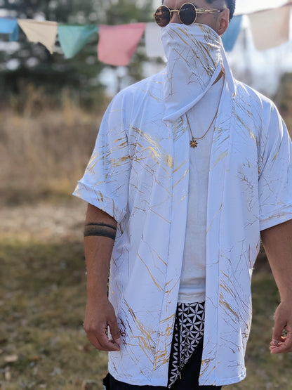Gold Quartz Marble Kimono