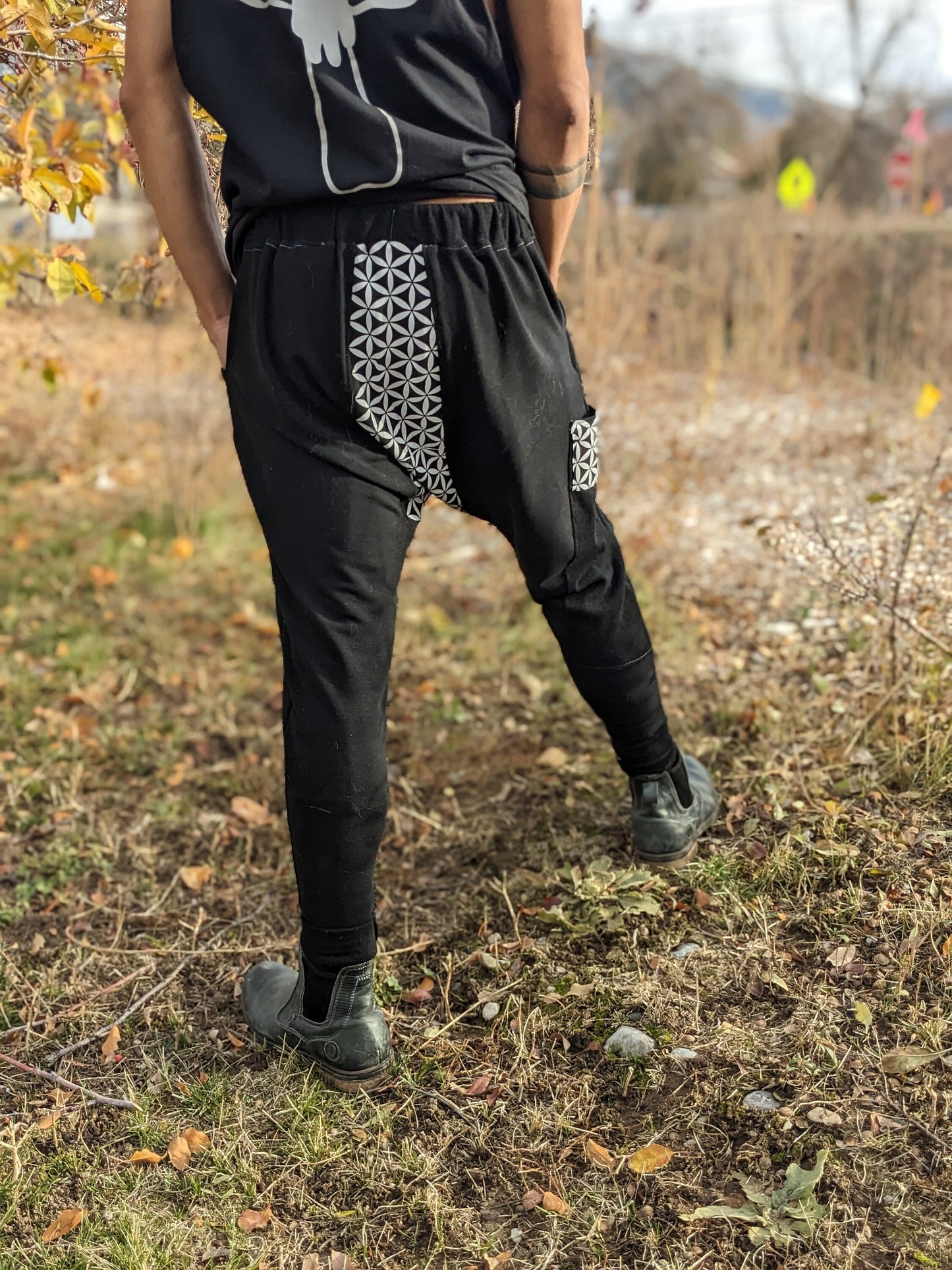 Reflective Seed of Life Harem Pants