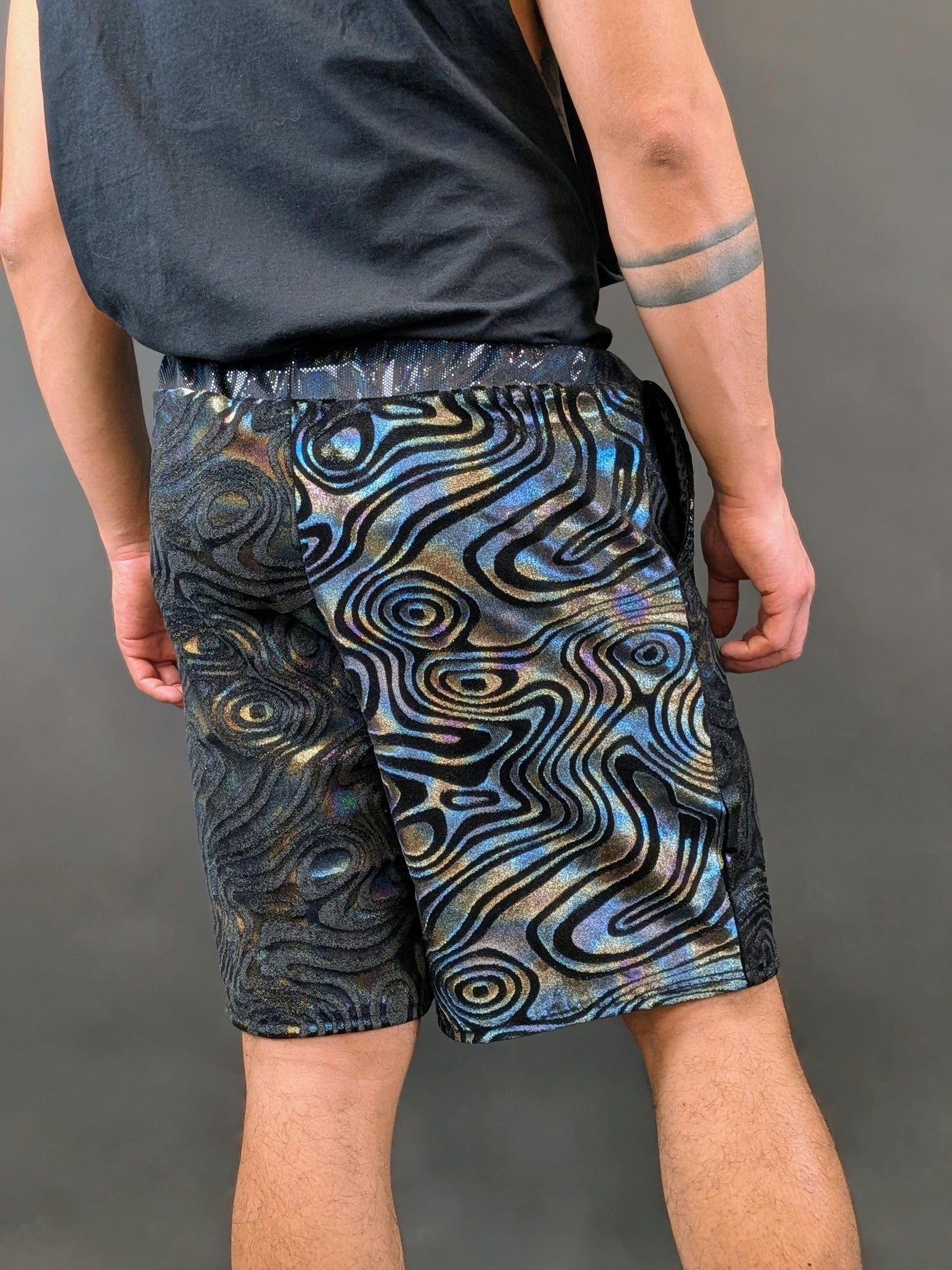 Psychedelic Swirl Drawstring Shorts