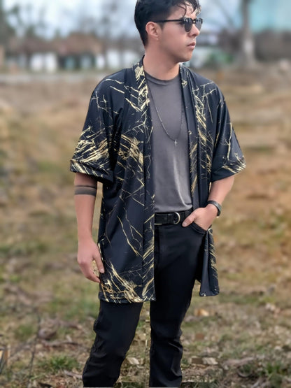 Black Quartz Marble Kimono: