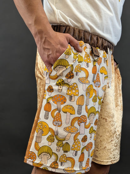 Retro Mushroom Velvet Shorts