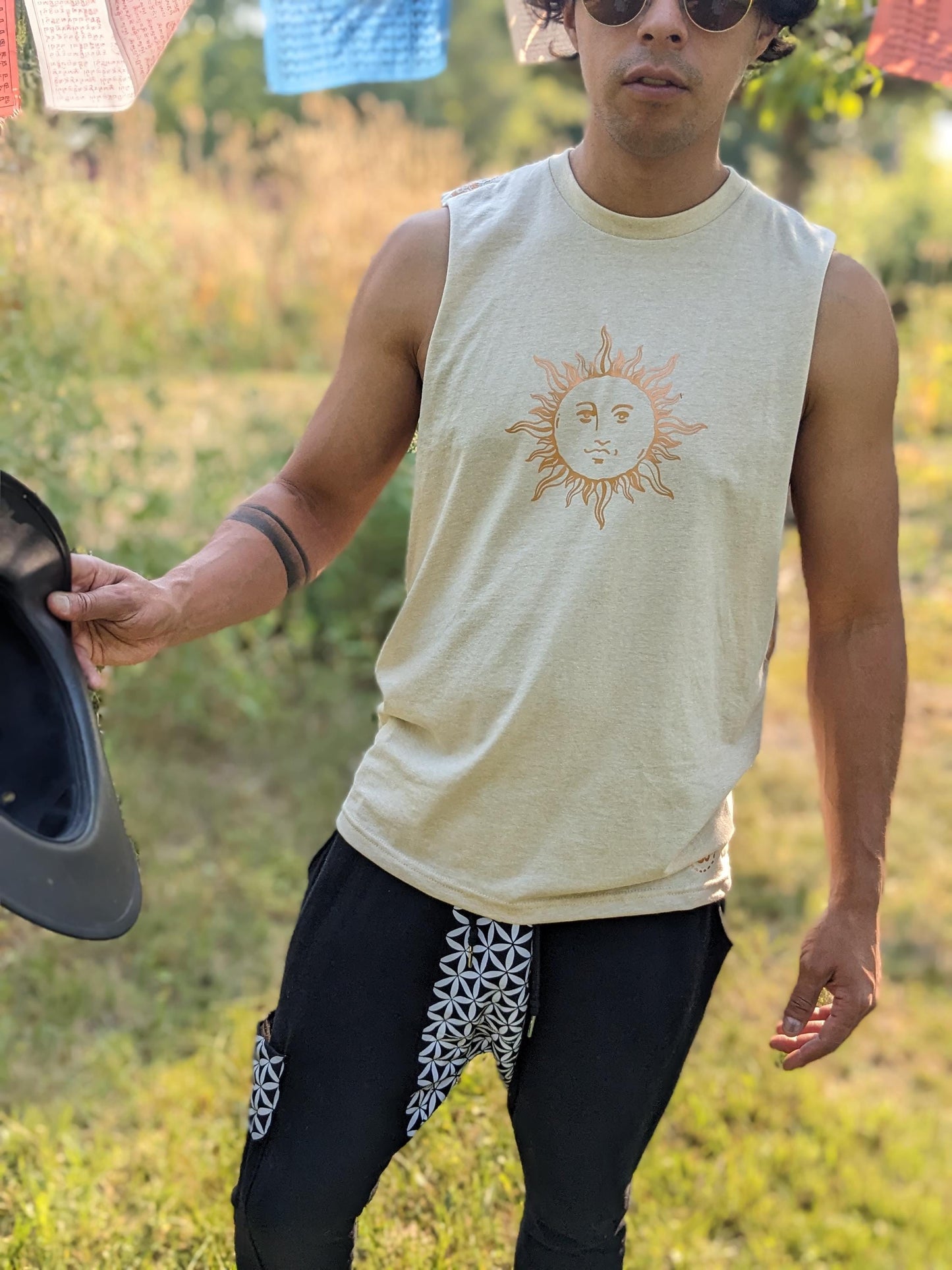 Mystic Sun Graphic Cut Off Shirt