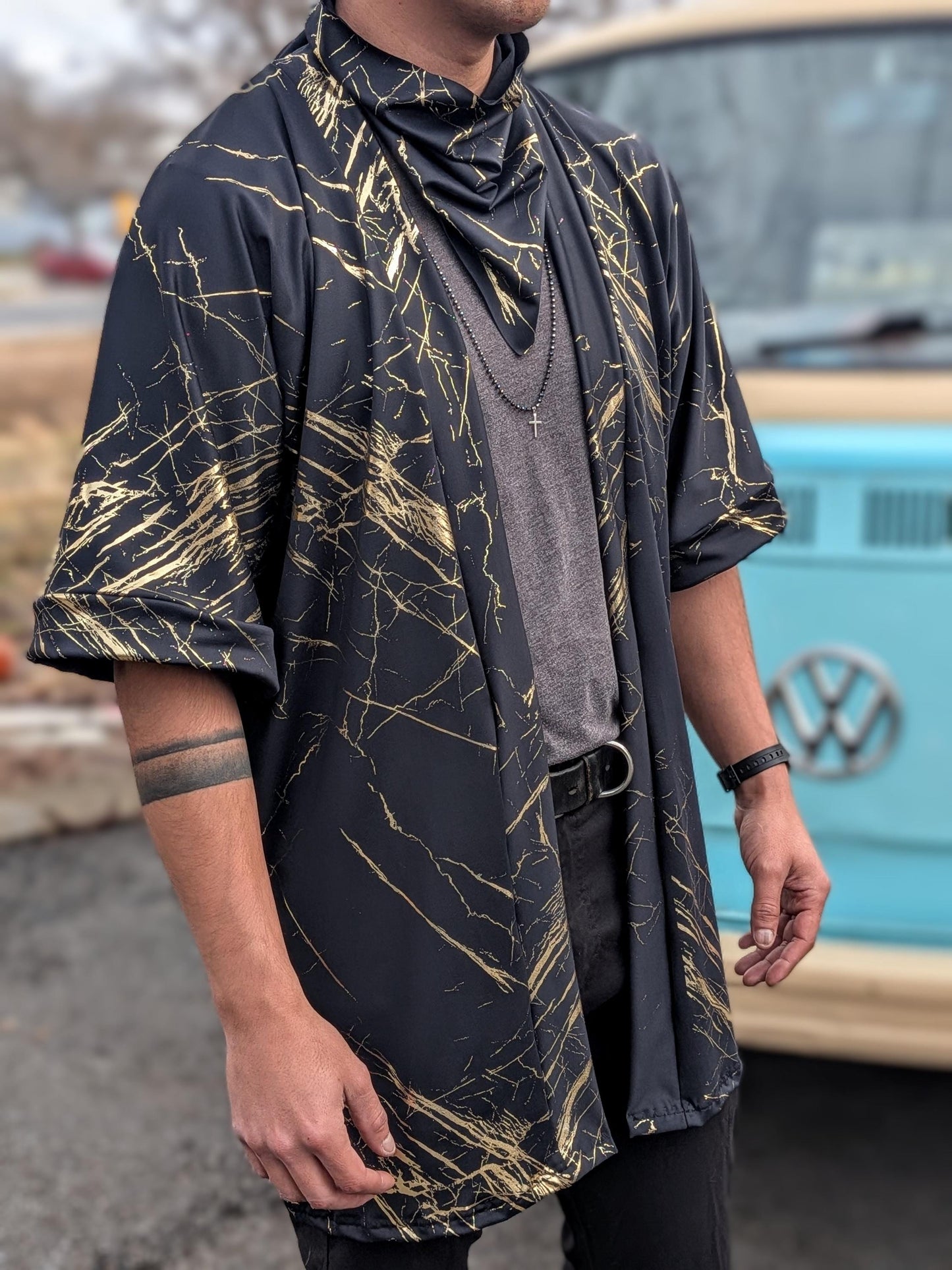 Black Quartz Marble Kimono: