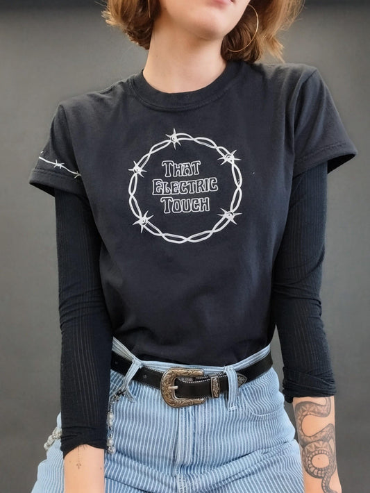 Reflective Barbed Wire Hamsa Graphic Shirt