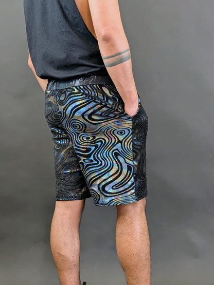Psychedelic Swirl Drawstring Shorts