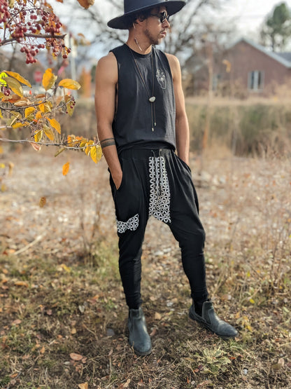 Reflective Seed of Life Harem Pants