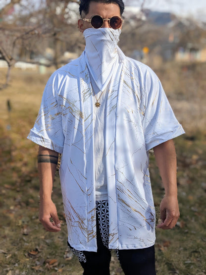 Gold Quartz Marble Kimono
