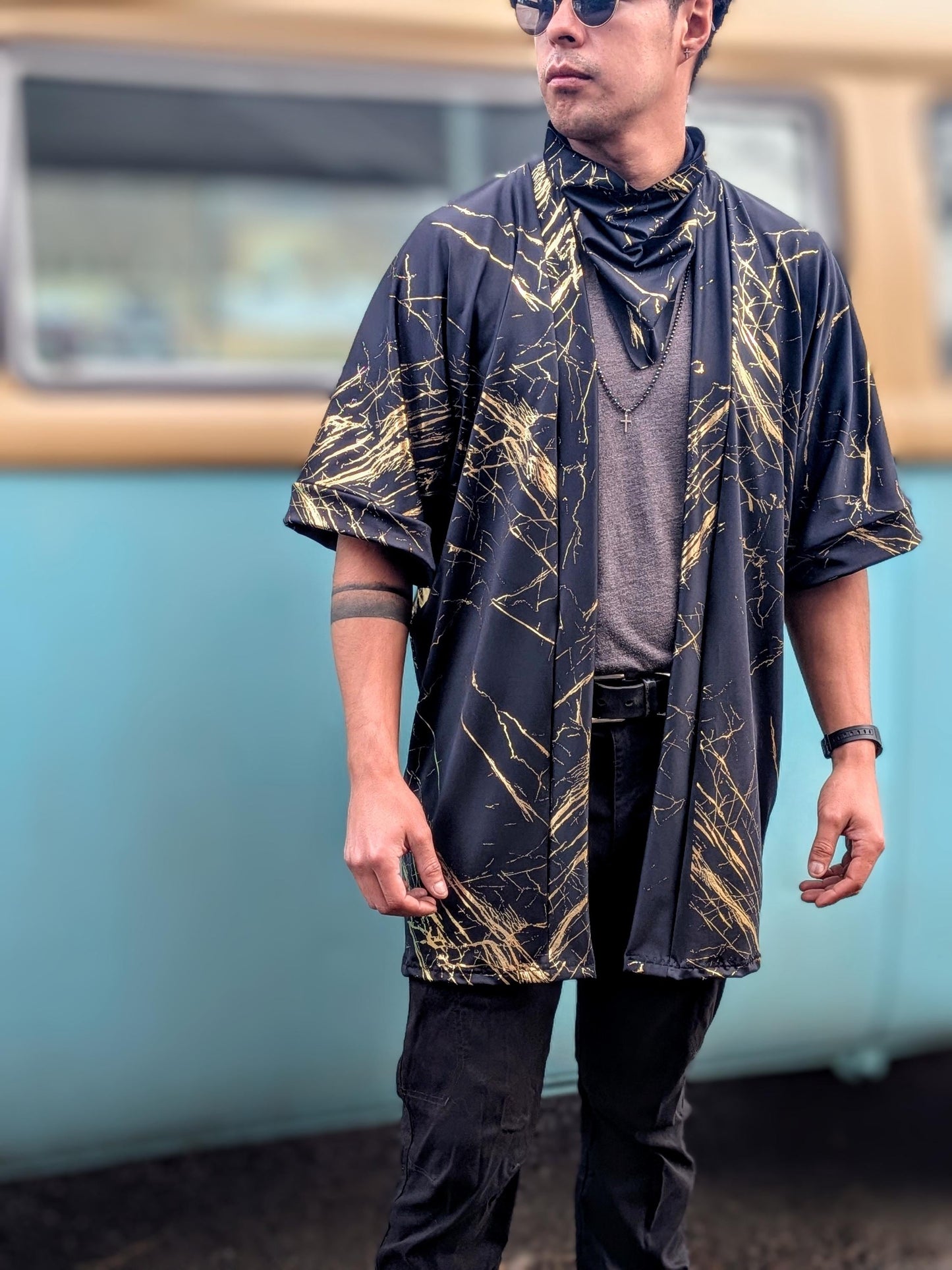 Black Quartz Marble Kimono: