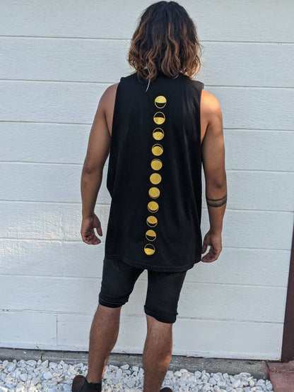 Moon Phase Graphic Cut Off Shirt