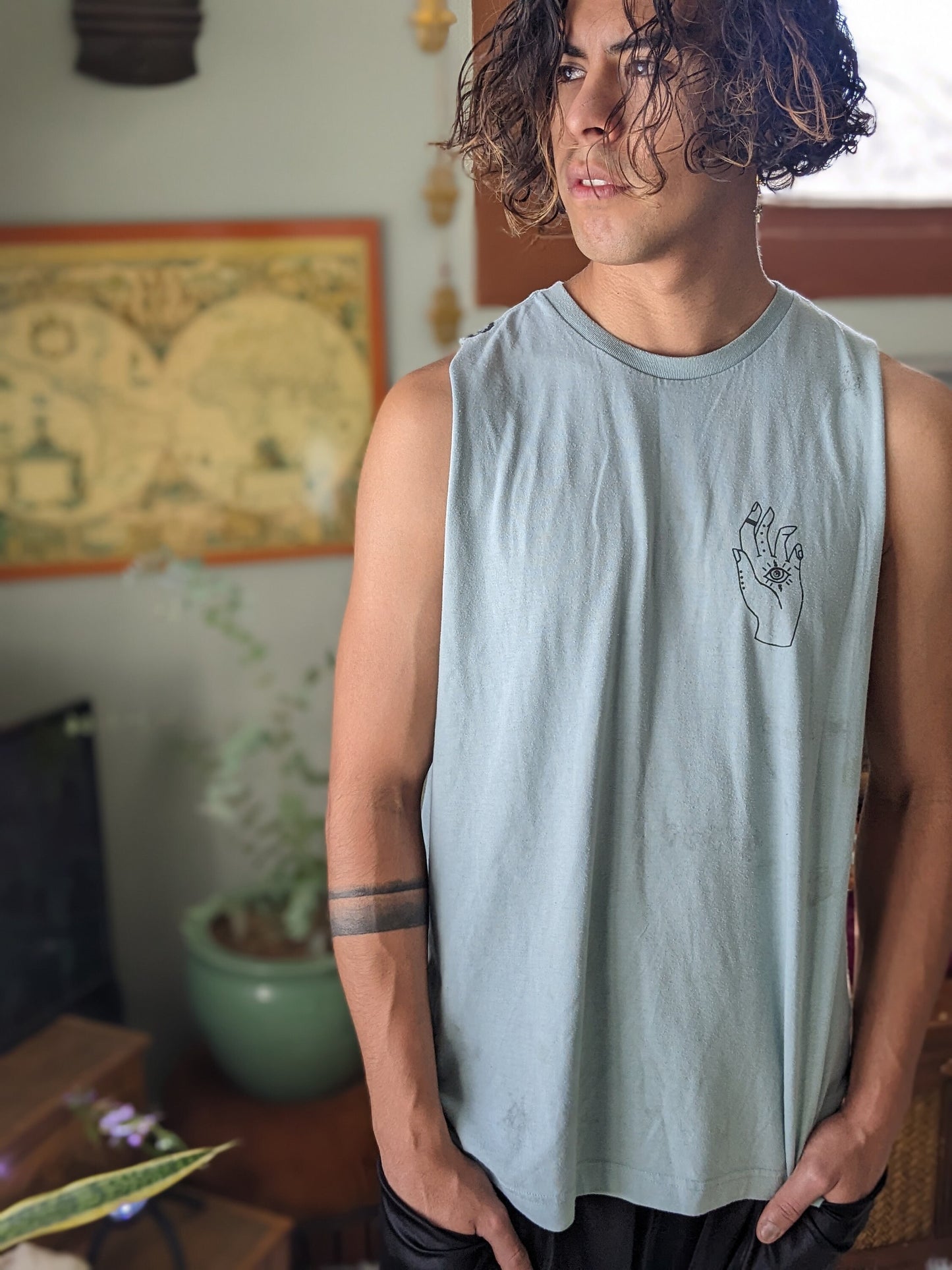 Men's Reflective Chakra Cut Off Shirt