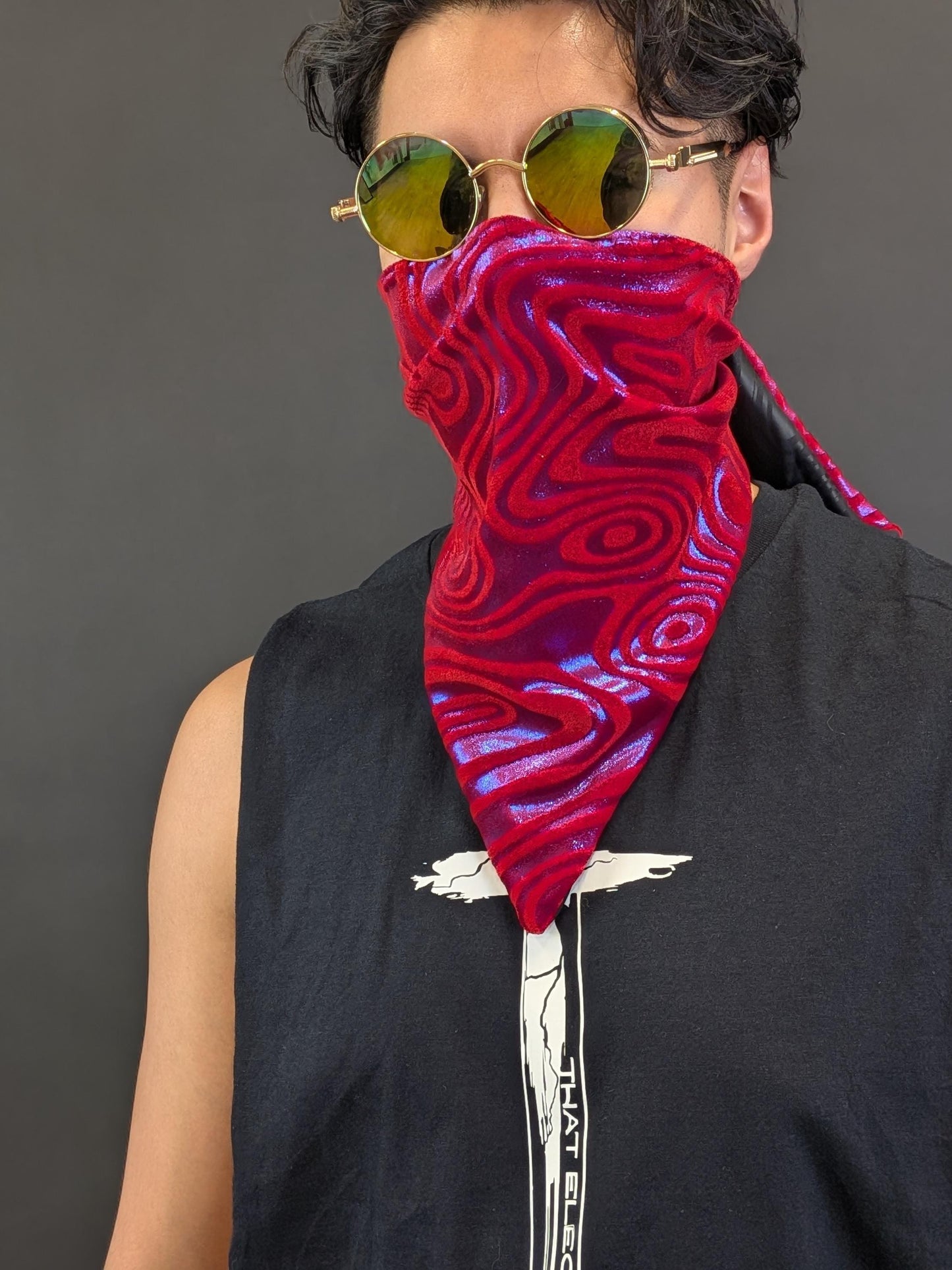 Red Holographic Swirl Bandana