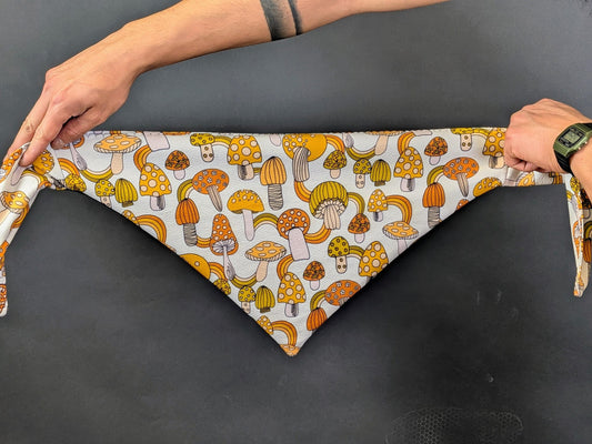 Retro Mushroom Psychedelic Bandana: Trippy Shroom Vintage Print Dust Scarf