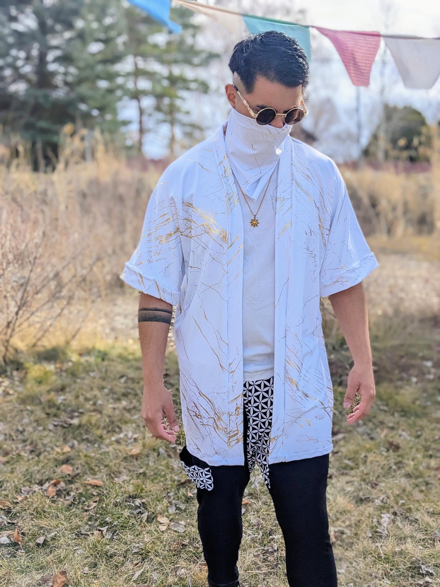 Gold Quartz Marble Kimono
