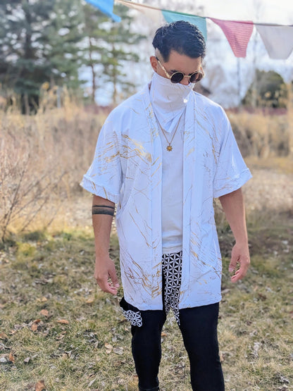 Gold Quartz Marble Kimono