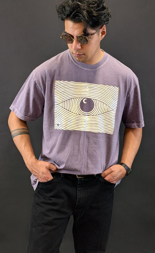 Reflective Trippy Eye Graphic Shirt: That Electric Touch