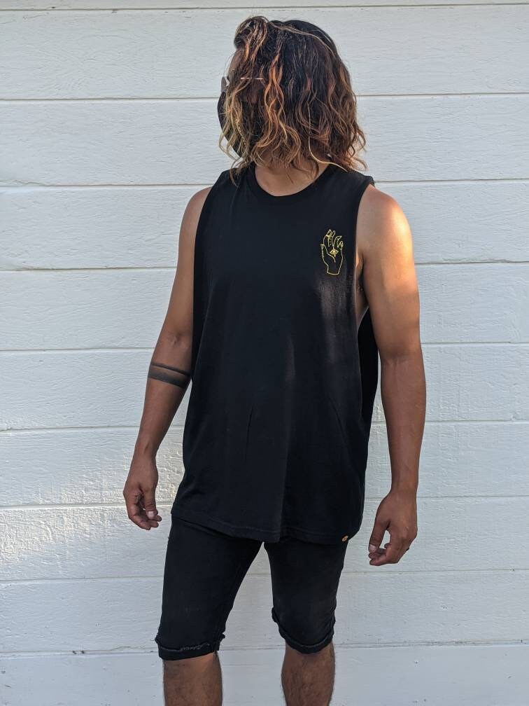 Moon Phase Graphic Cut Off Shirt