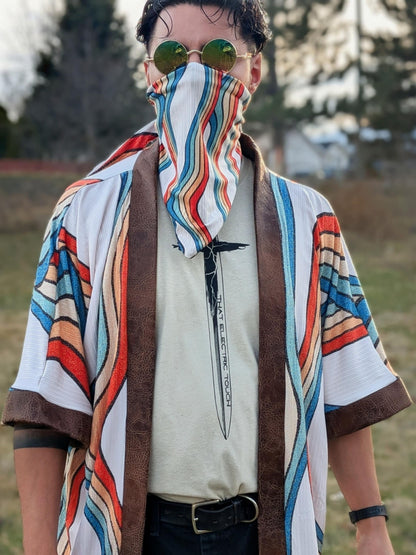 Retro Rainbow Stripe  Kimono