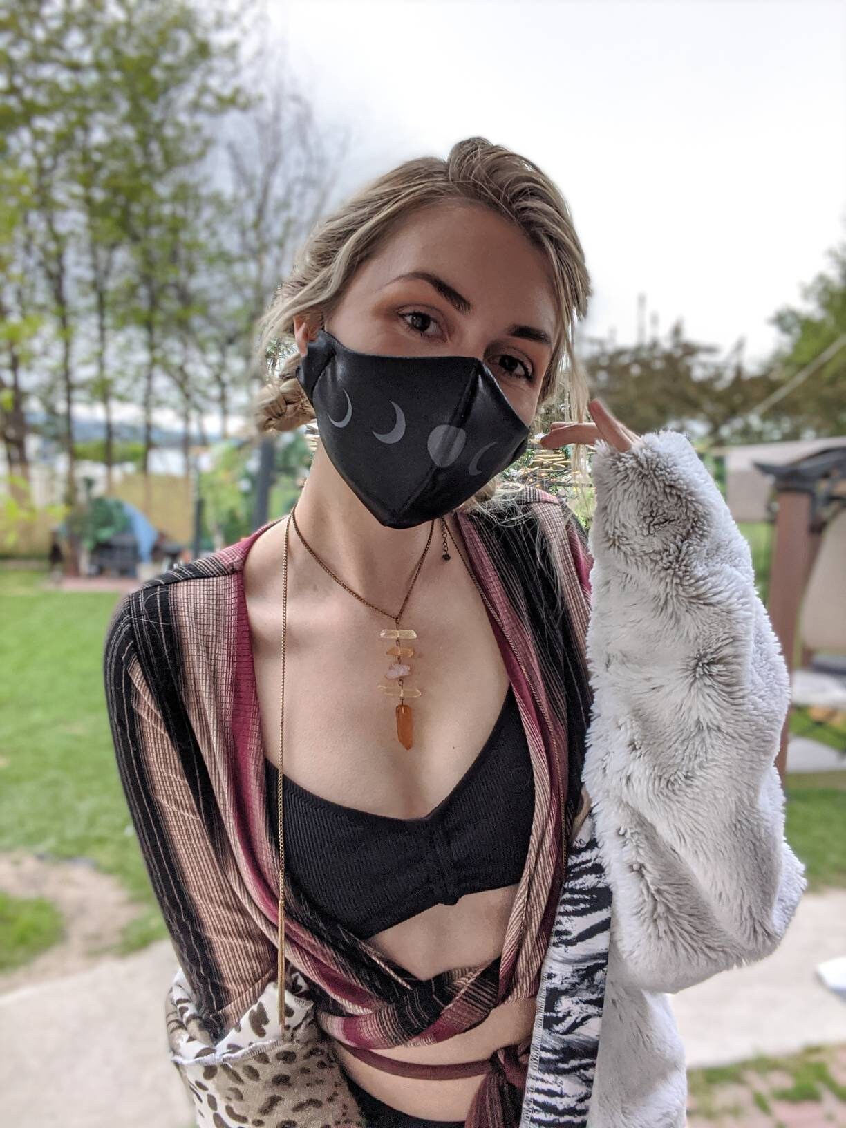 Reflective Moon Phases Face Mask