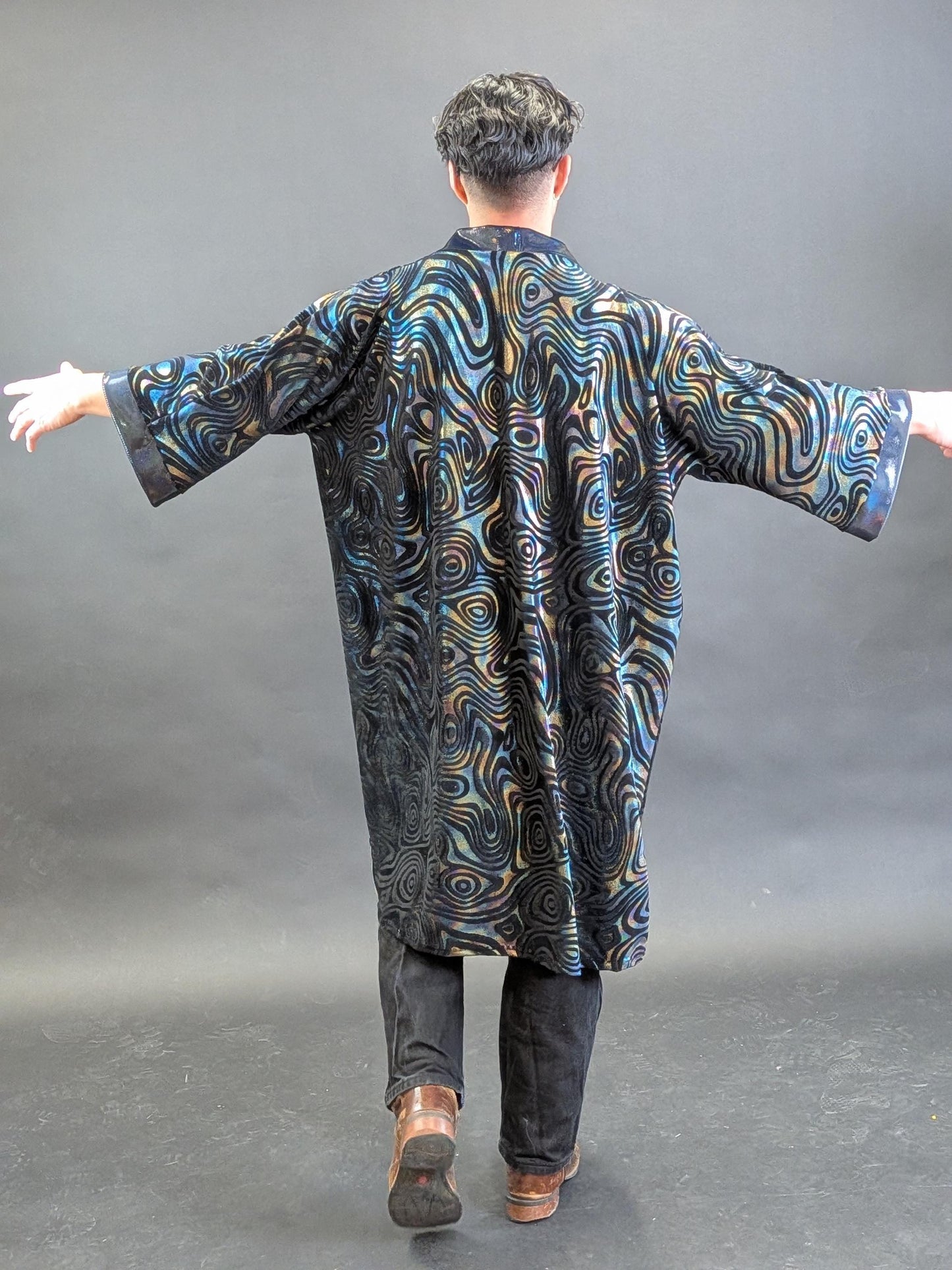 Holographic Velvet Mid Length Kimono