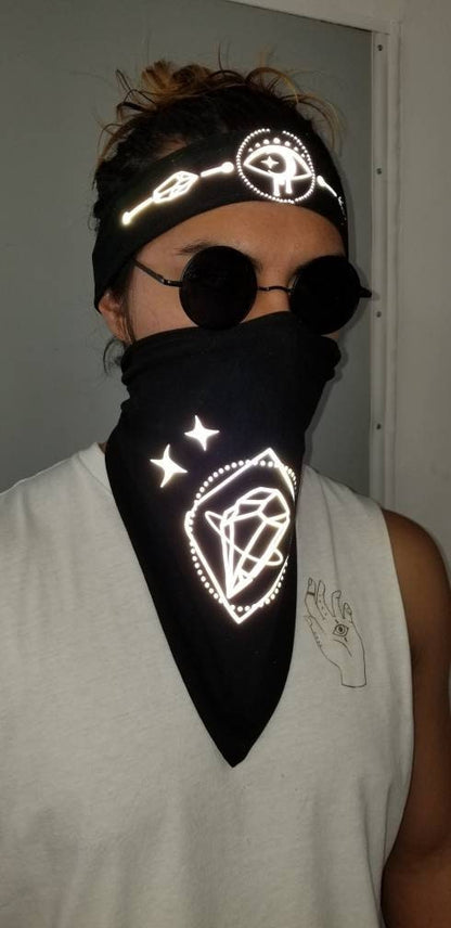 Reflective Dripping Eye Headband: Psychedelic Rave Festival Accessory