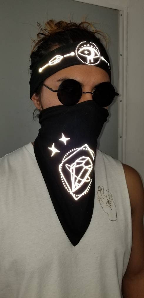 Reflective Dripping Eye Headband: Psychedelic Rave Festival Accessory