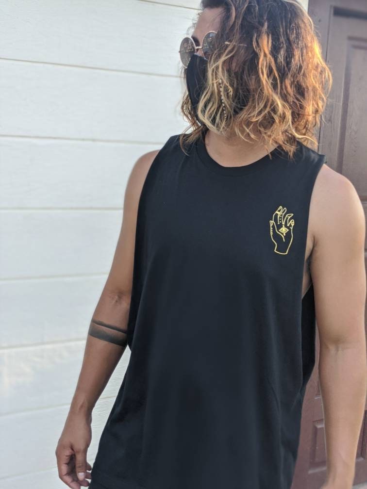 Moon Phase Graphic Cut Off Shirt